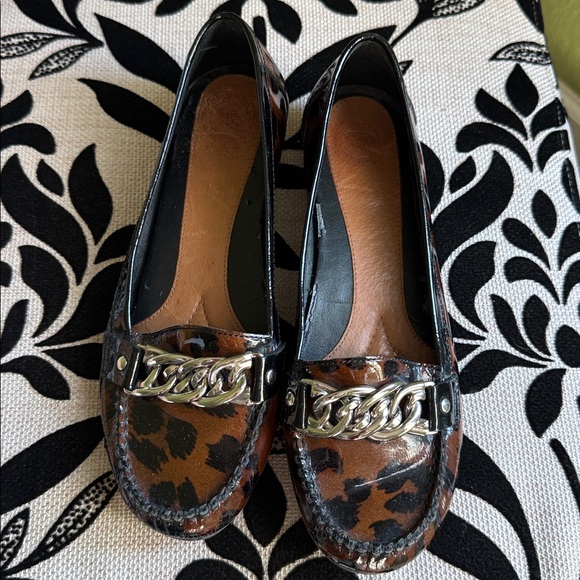 Nurture Leopard print/Leather flats - Picture 1 of 4